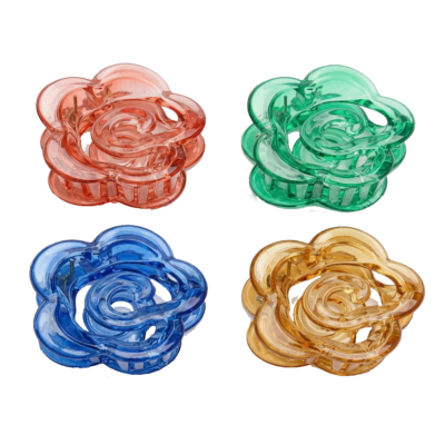 Transparent Rose Claw Clip