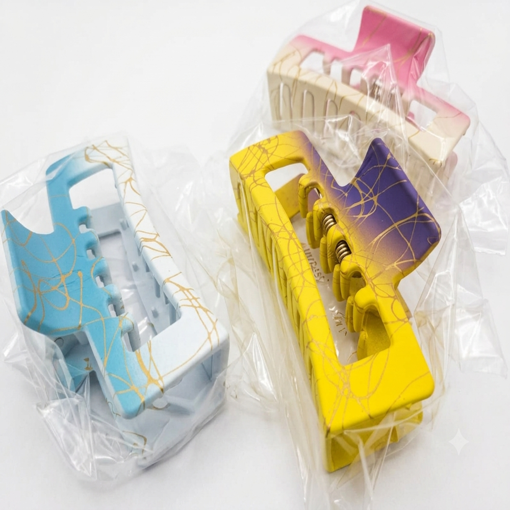 Big Square Textured Hair Clip
